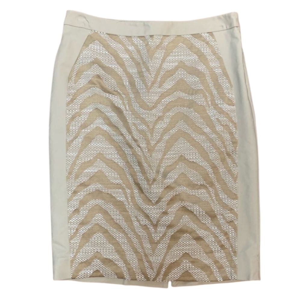 The Limited Gold and Tan Zebra Stripe Pencil Skirt